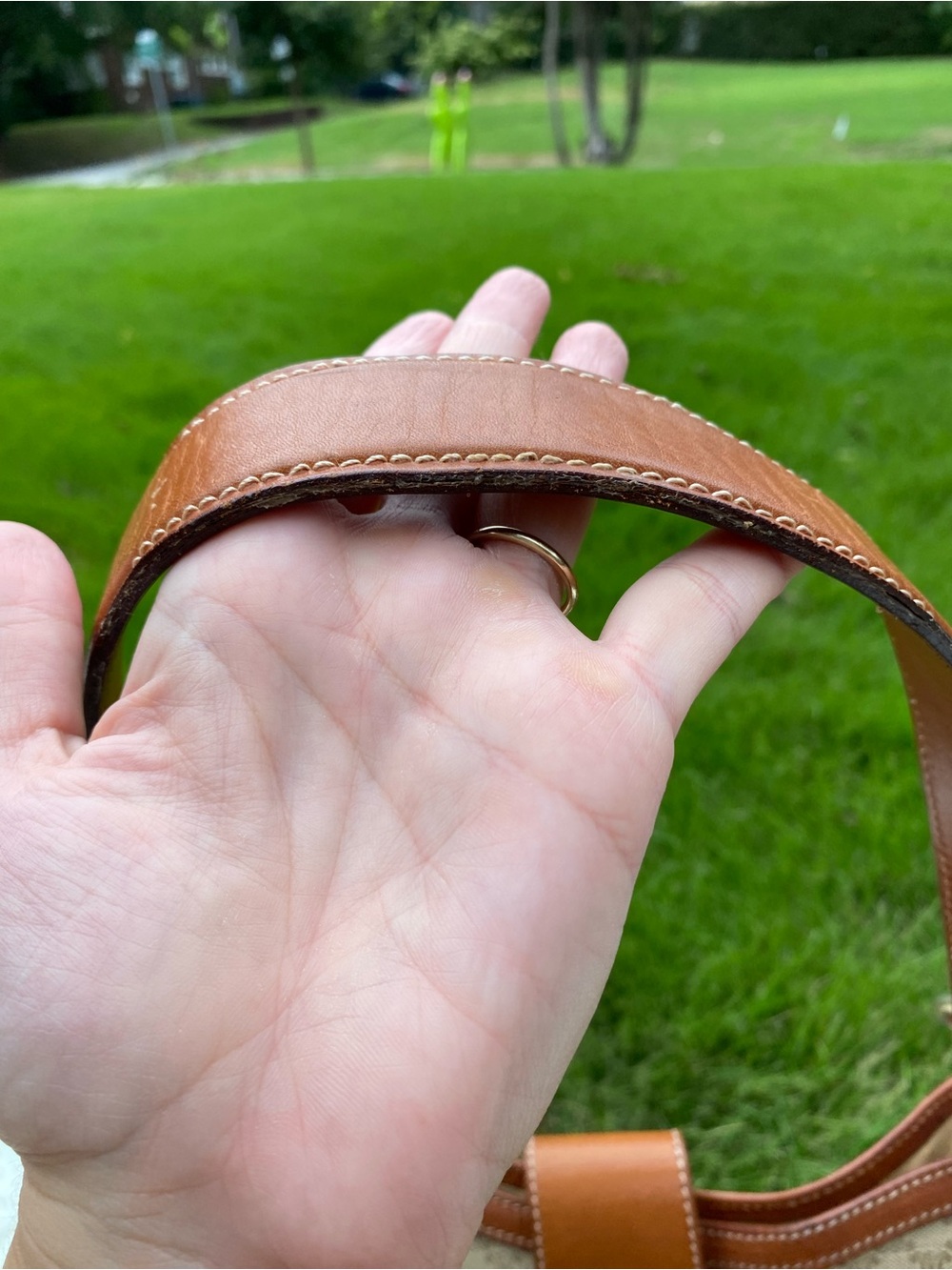 Celine Brown Leather & Beige Canvas Shoulder Bag - Picture 9 of 9